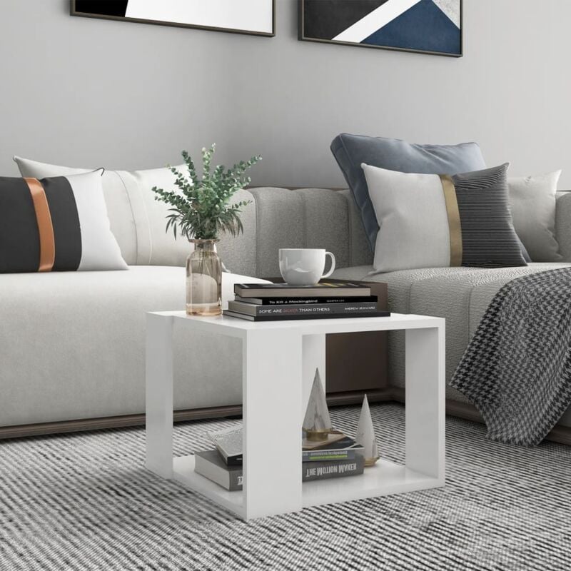 foto del prodotto furniture limited tavolino da salotto bianco 40x40x30 cm in