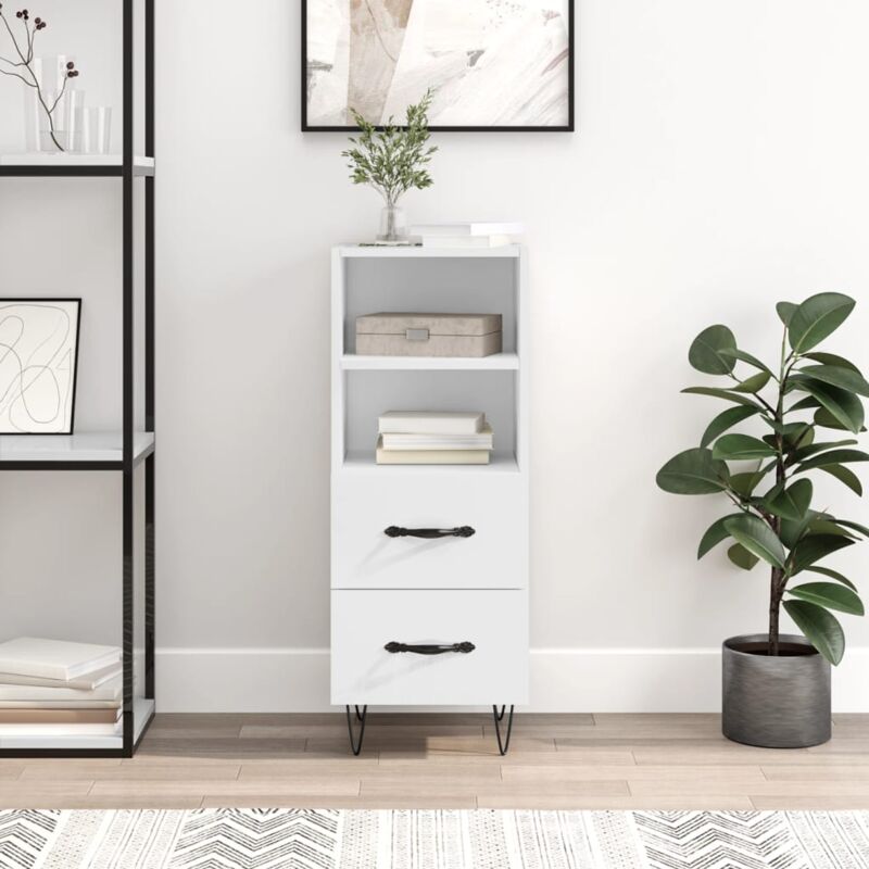 foto del prodotto vidaxl credenza bianco lucido 34,5x34x90 cm in legno multistrato