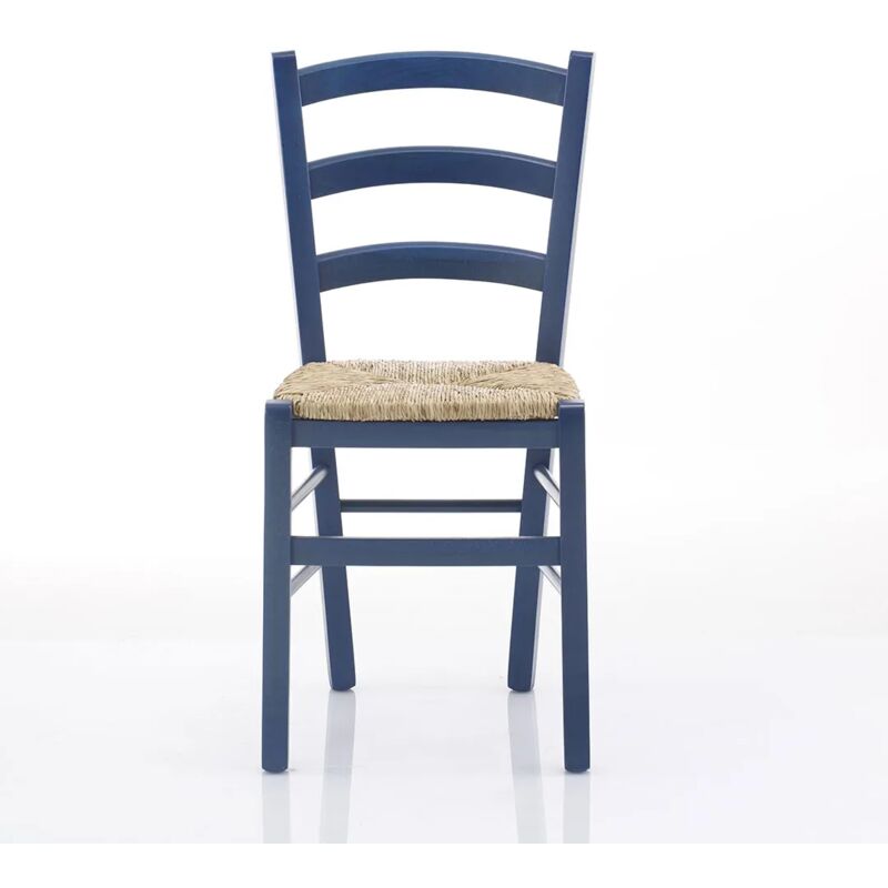 foto del prodotto sedia venezia con seduta in paglia anilina blu 41x45x88 seduta 46