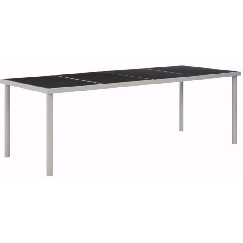foto del prodotto vidaxl tavolo da giardino nero 220x90x74,5 cm in acciaio