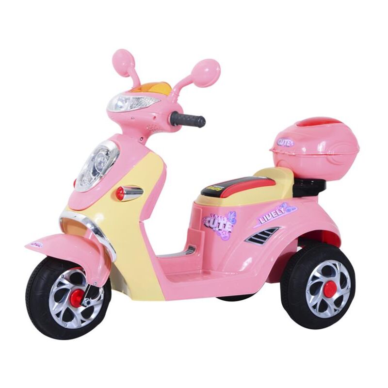 foto del prodotto motoretta per bambini elettrica 6 v con luci e musica rosa