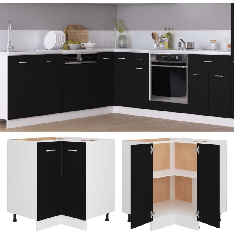 foto del prodotto furniture limited armadio angolare lyon nero 75,5x75,5x81,5