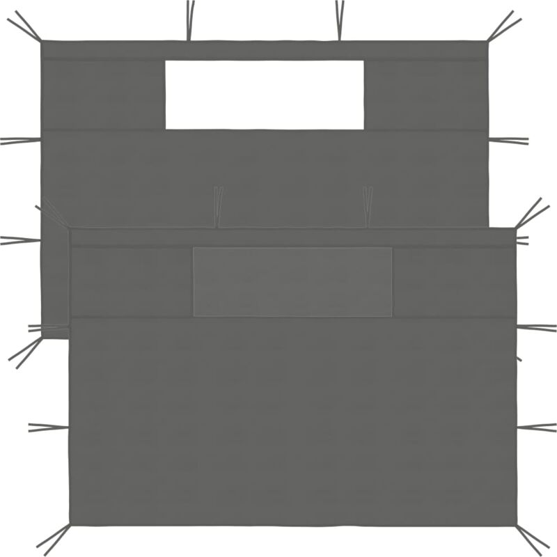 foto del prodotto furniture limited pareti con finestre per gazebo 2 pz antracite