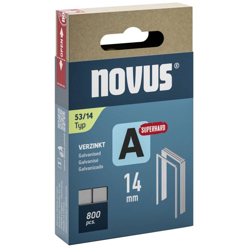 immagine 0 del prodotto graffette a filo metallico sottile tipo 53 800 pz. novus 042 0781 dimensioni l x l x a 14 x 11.3 x 14 mm