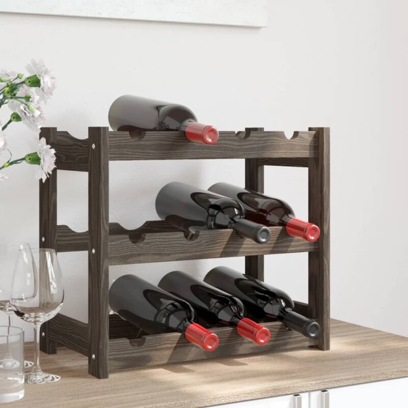 foto del prodotto prolenta premium furniture limited portabottiglie per 12 bottiglie grigio legno