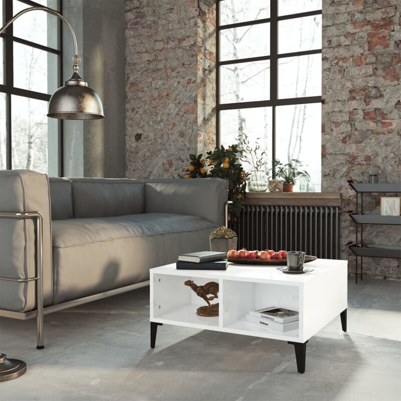 foto del prodotto jinlefu furniture limited tavolino da salotto bianco lucido 60x60x30 cm