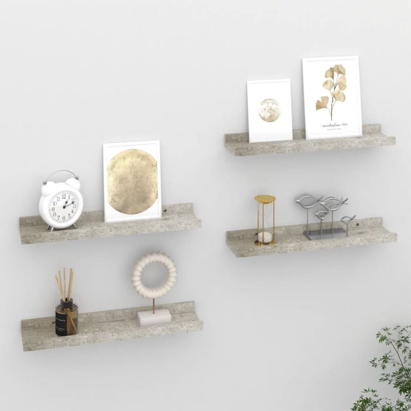 foto del prodotto furniture limited mensole da parete 4 pz grigio cemento 40x9x3
