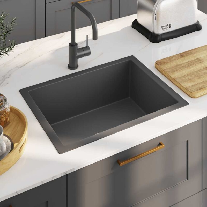 foto del prodotto furniture limited lavello da cucina lavorato a mano nero in