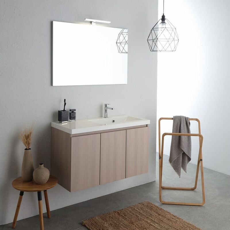 foto del prodotto kiamami valentina mobile bagno sospeso 90cm olmo con vasca dx malaga