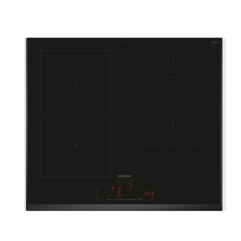 foto del prodotto piano cottura in vetroceramica da 60 cm 4 fuochi 6900w nero ed651hsb1e siemens