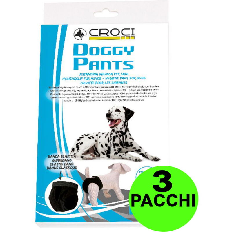 foto del prodotto 3 mutandine igieniche per cani doggy pants taglia 25 cm 3 pacchi da 1 pezzo cad.