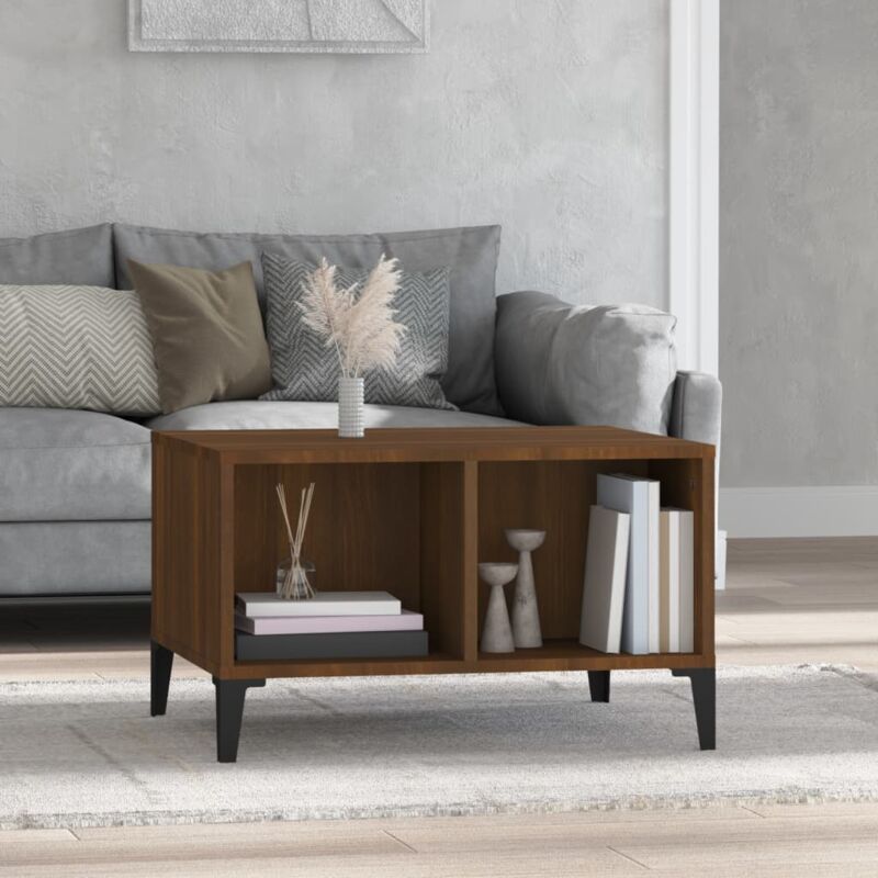 foto del prodotto vidaxl tavolino da salotto rovere marrone 60x50x36,5 cm in multistrato