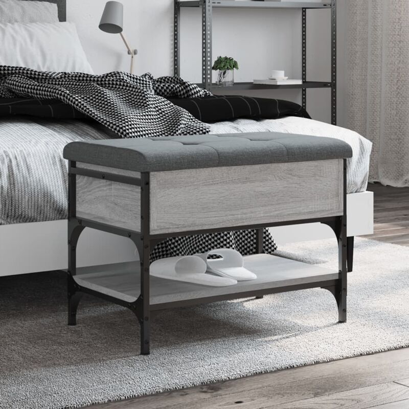 foto del prodotto vidaxl panca porta scarpe grigio sonoma 62x42x45 cm legno multistrato