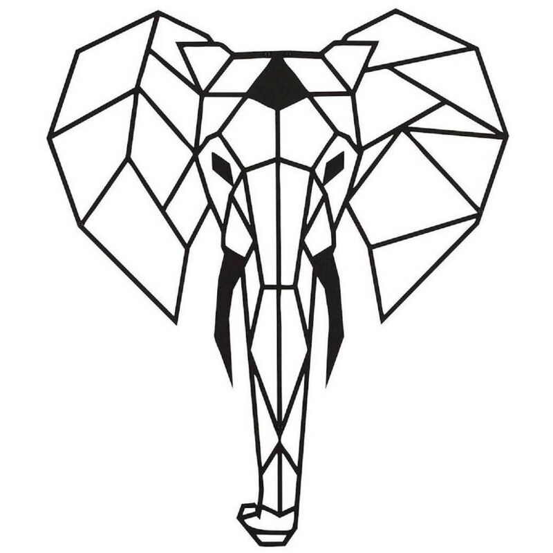 foto del prodotto epikasa decorazione in metallo elefante 1, metallo, nero, 45x1,5x52 cm