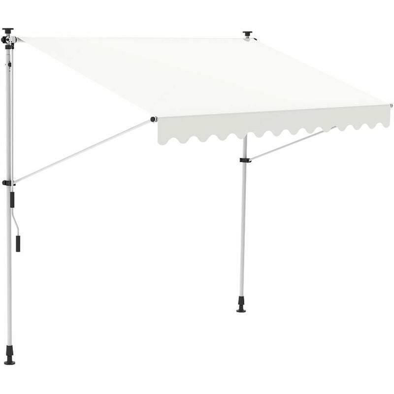 foto del prodotto tenda a morsetto 400 cm tenda da sole per balconi protezione della finestra della terrazza tenda da sole crema