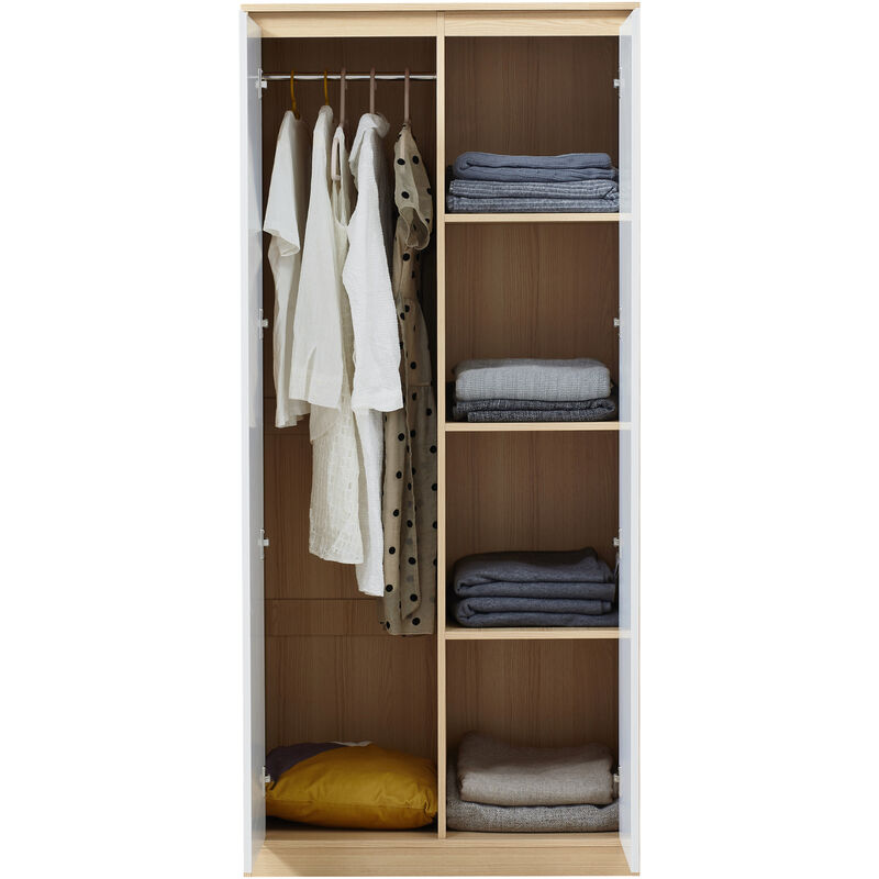 foto del prodotto armadio guardaroba bastheim 176 x 80 x 52 cm effetto rovere en.casa 