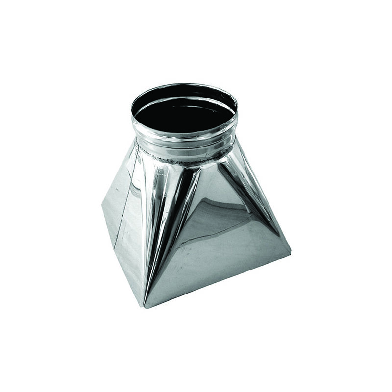 foto del prodotto mbm tramoggia quadro x tondo canna fumaria dn 150 tubo acciaio inox 316