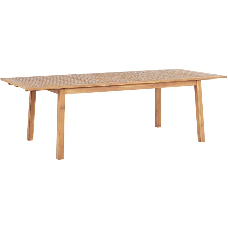 foto del prodotto tavolo giardino legno acacia chiaro pieghevole 8 posti 180 240 x 100 cm cesana