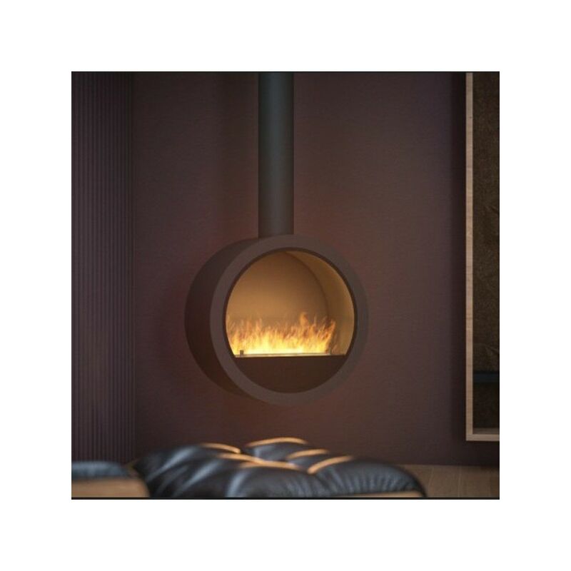 foto del prodotto outinfire incyrcle biocamino sospeso caminetto a bioetanolo da soffitto nero