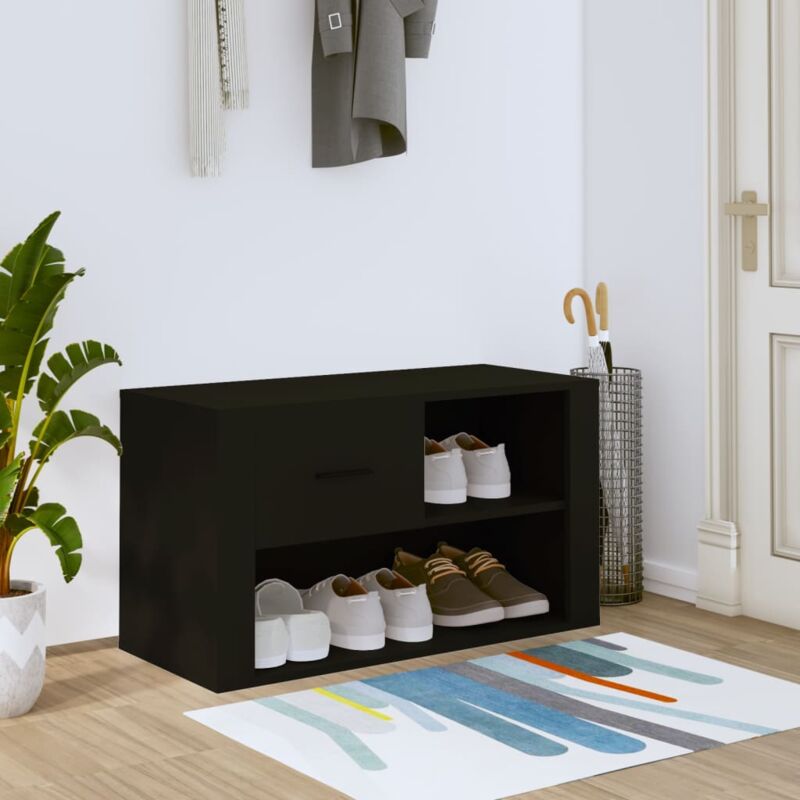 foto del prodotto furniture limited scarpiera nera 80x35x45 cm in legno