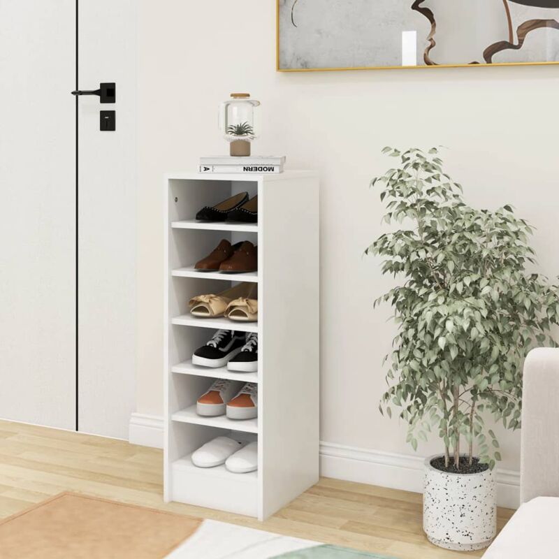 foto del prodotto furniture limited scarpiera bianca 31,5x35x90 cm in truciolato