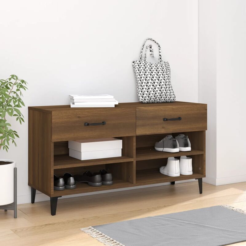 foto del prodotto furniture limited scarpiera rovere marrone 102x35x55 cm in