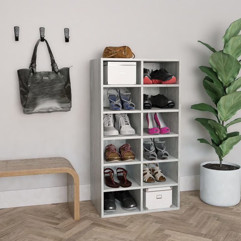 foto del prodotto furniture limited scarpiera grigio cemento 54x34x100,5 cm in