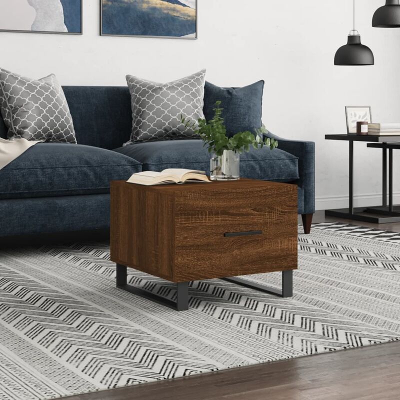 foto del prodotto furniture limited tavolino da salotto rovere marrone 50x50x40cm