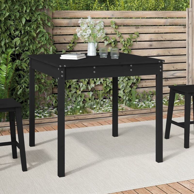 foto del prodotto furniture limited tavolo da giardino nero 82,5x82,5x76 cm legno