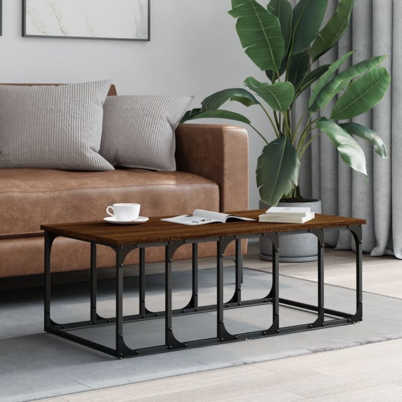 foto del prodotto vidaxl tavolino salotto rovere marrone 100x50x35,5cm legno multistrato