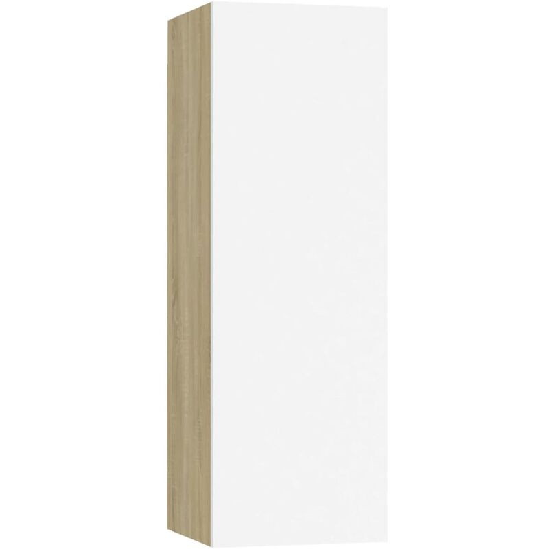 foto del prodotto vidaxl mobile tv bianco e rovere sonoma 30,5x30x90cm legno multistrato