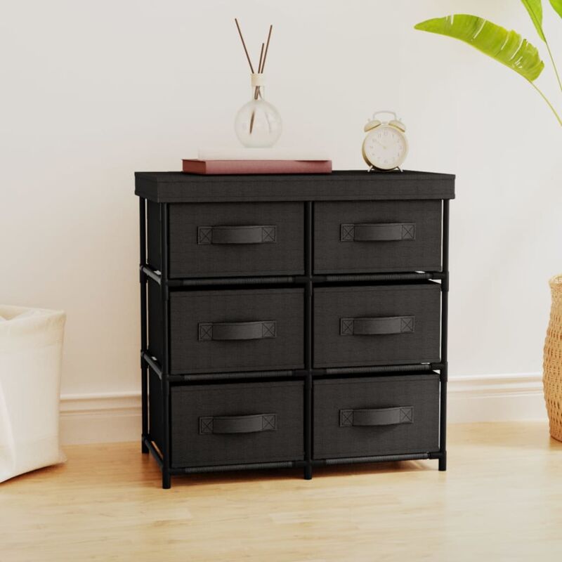 foto del prodotto furniture limited armadietto con 6 cassetti 55x29x55 cm nero in