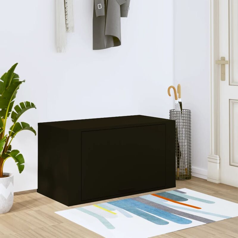 foto del prodotto furniture limited scarpiera a parete nero 70x35x38 cm legno