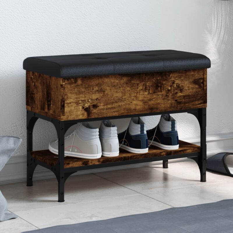 foto del prodotto vidaxl panca porta scarpe rovere fumo 62x32x45 cm in legno multistrato