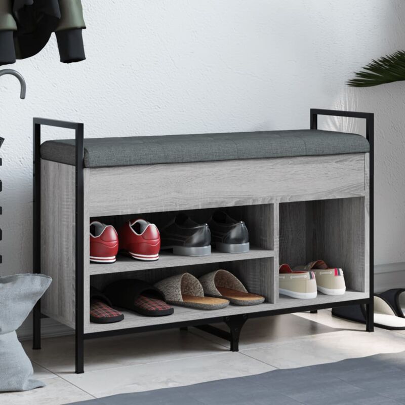 foto del prodotto vidaxl panca porta scarpe grigio sonoma 85,5x32x57,5 cm