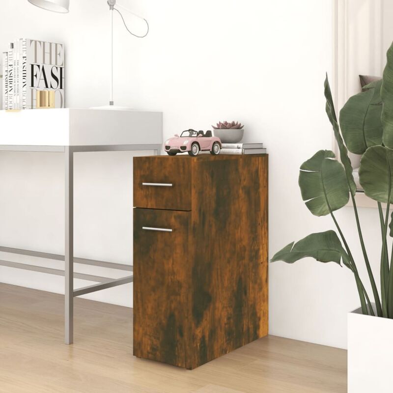 foto del prodotto vidaxl mobile farmacia rovere fumo 20x45,5x60 cm in legno multistrato
