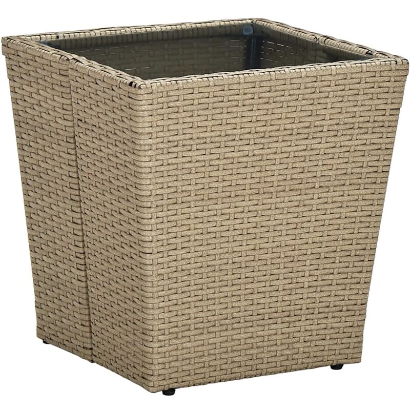 foto del prodotto furniture limited tavolino beige 41,5x41,5x44 cm in polyrattan