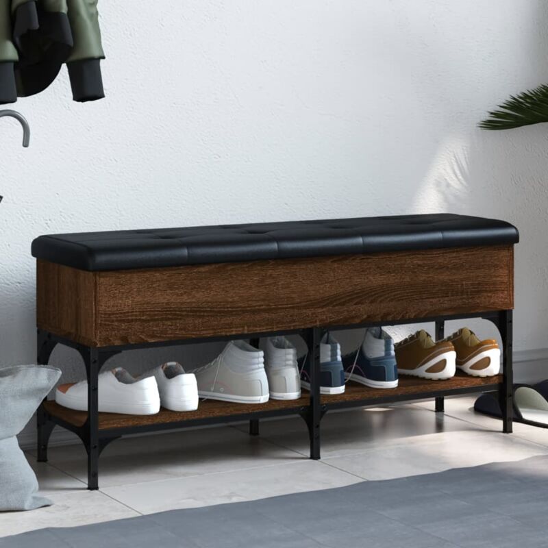 foto del prodotto vidaxl panca porta scarpe rovere marrone 102x35x45cm legno multistrato