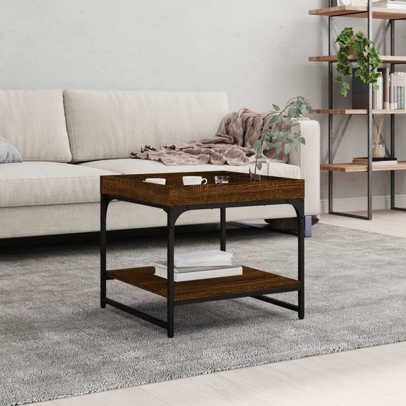 foto del prodotto furniture limited tavolino salotto rovere marrone 49,5x49,5x45