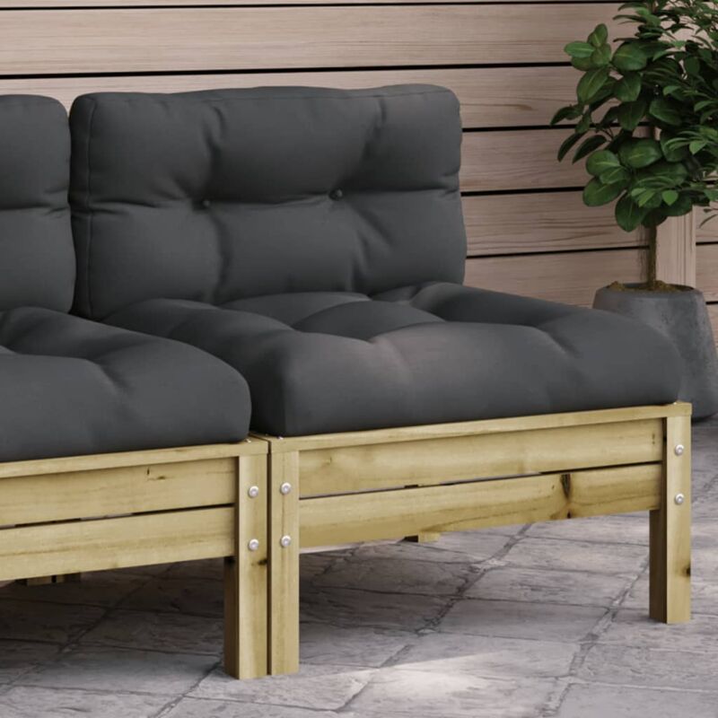 foto del prodotto vidaxl divano giardino senza braccioli cuscini legno pino impregnato