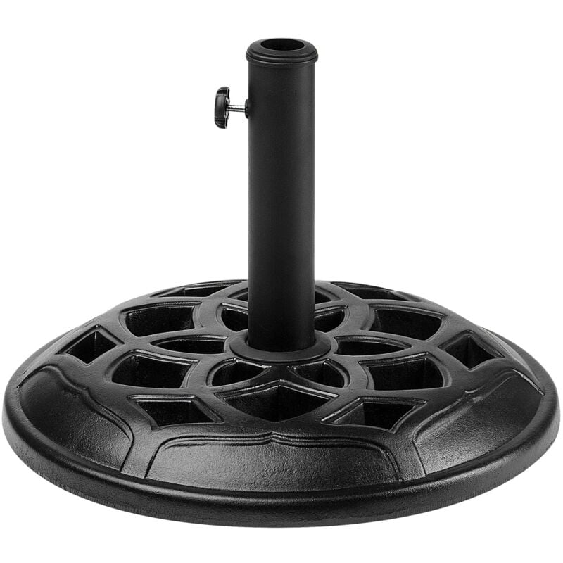 foto del prodotto beliani base tonda in cemento nero per ombrellone da giardino 50 cm ceto
