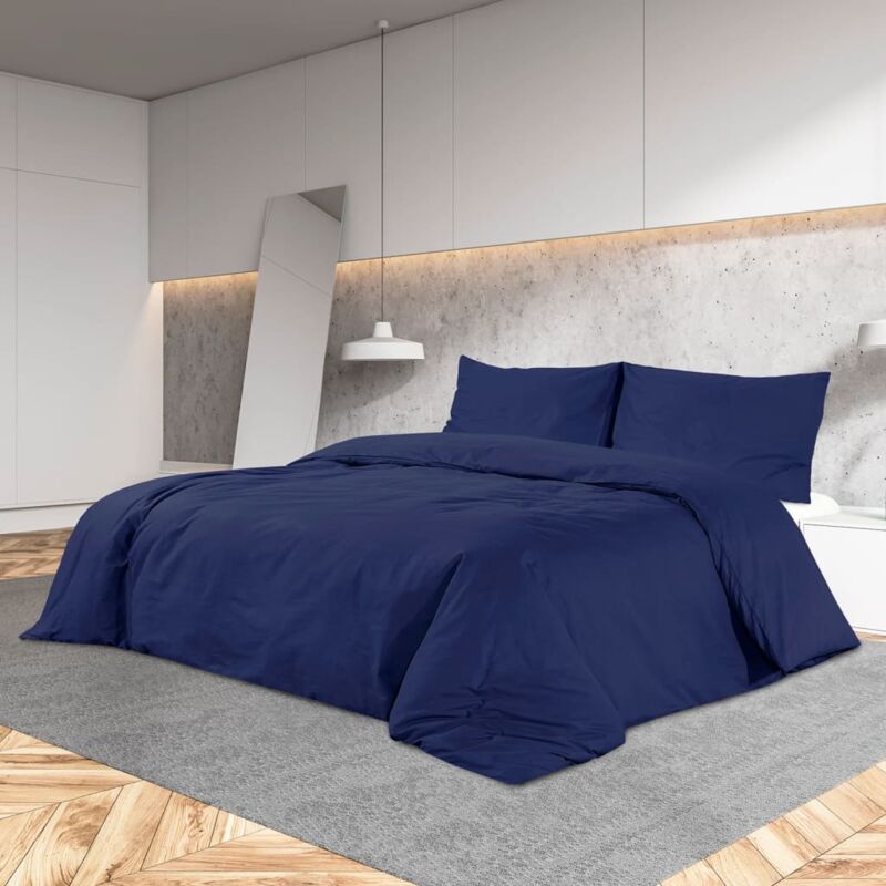 foto del prodotto prolenta premium furniture limited set copripiumino blu marino 260x240 cm in