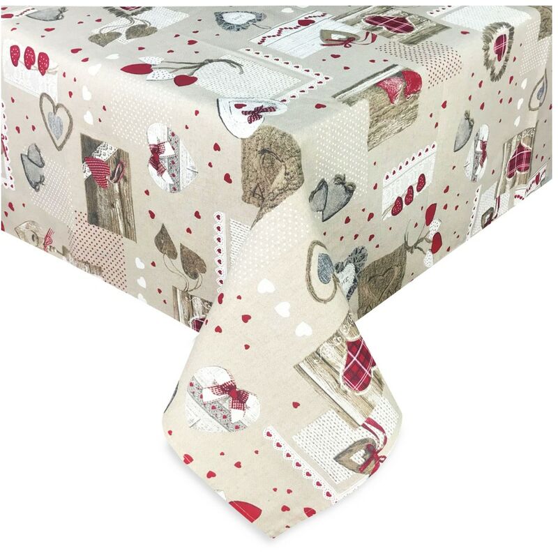 foto del prodotto tex family tovaglia antimacchia resinata torino tirolese holly rosso cm. 140x140 x4 persone