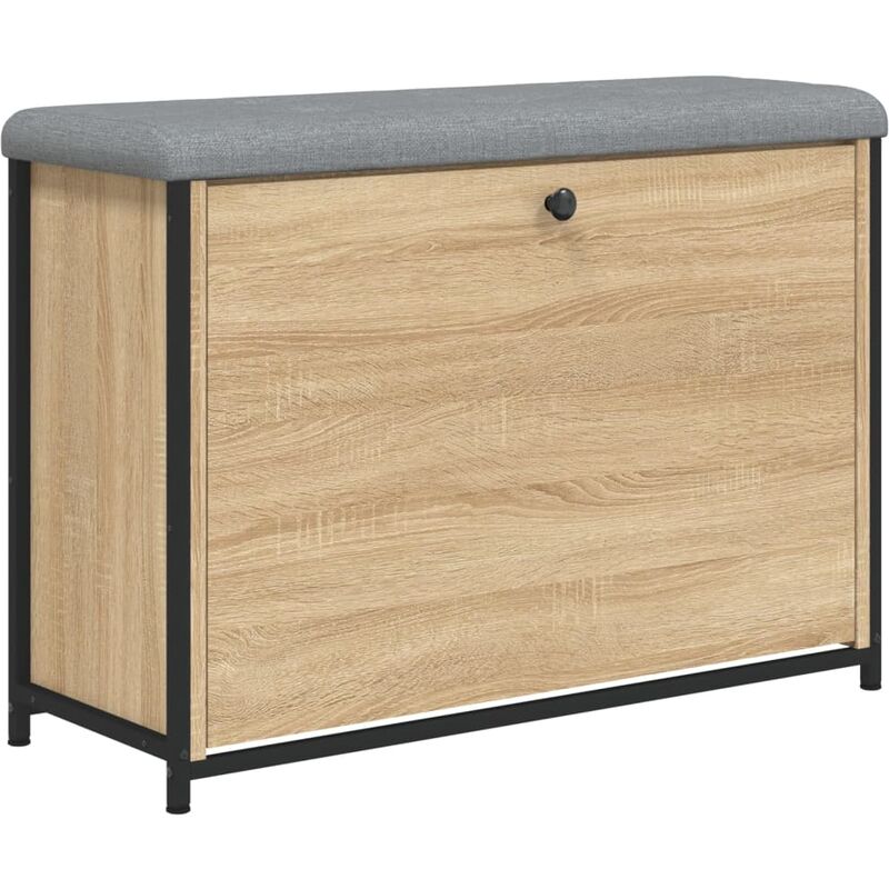foto del prodotto panca portascarpe cassetto ribaltabile rovere sonoma 82x32x56cm vidaxl