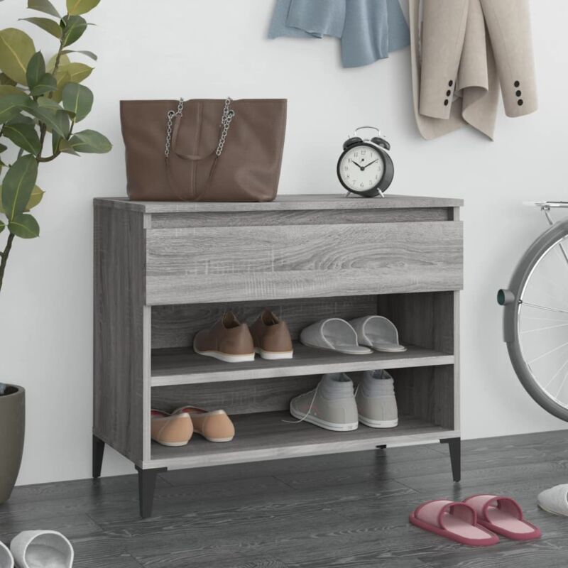 foto del prodotto vidaxl scarpiera grigio sonoma 70x36x60 cm in legno multistrato