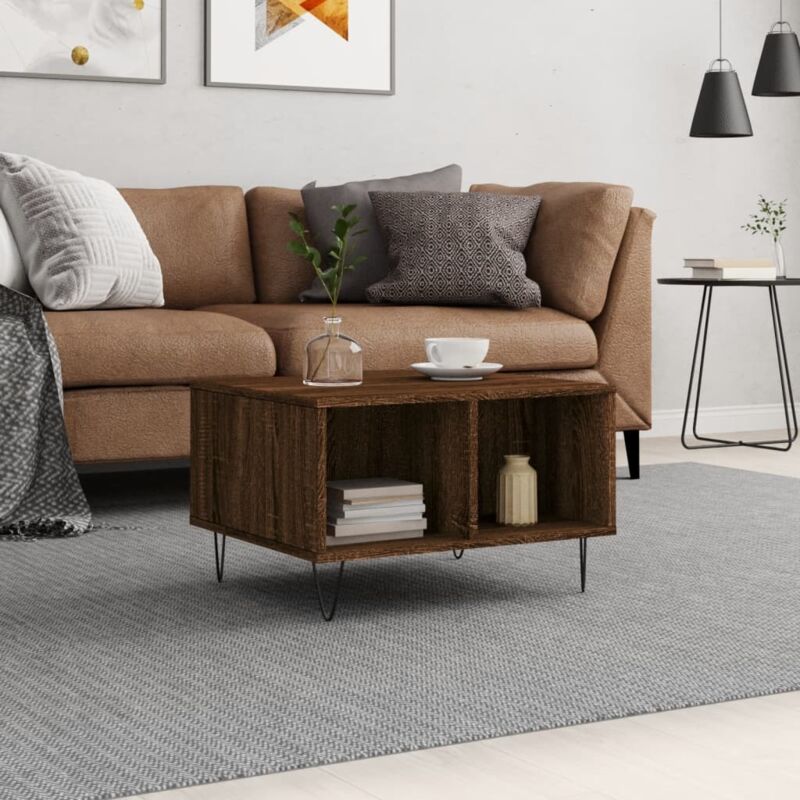 foto del prodotto vidaxl tavolino da salotto rovere marrone 60x50x36,5 cm in multistrato