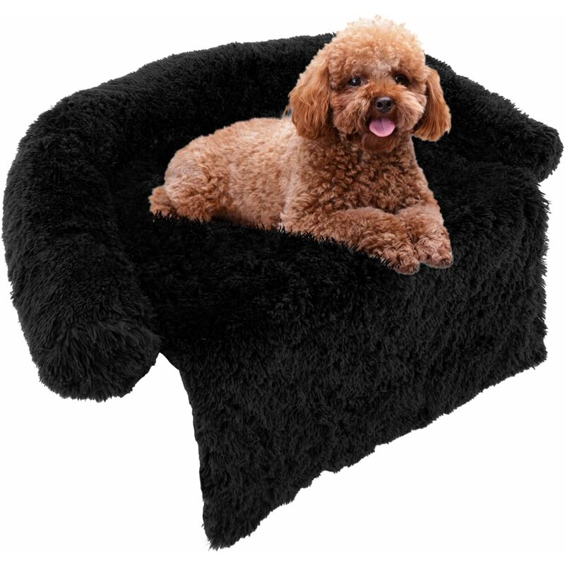 foto del prodotto letto per cani in peluche, tappettini da letto per cani con rivestimento rimovibile e lavabile, cuccia per animali domestici s, nero goplus