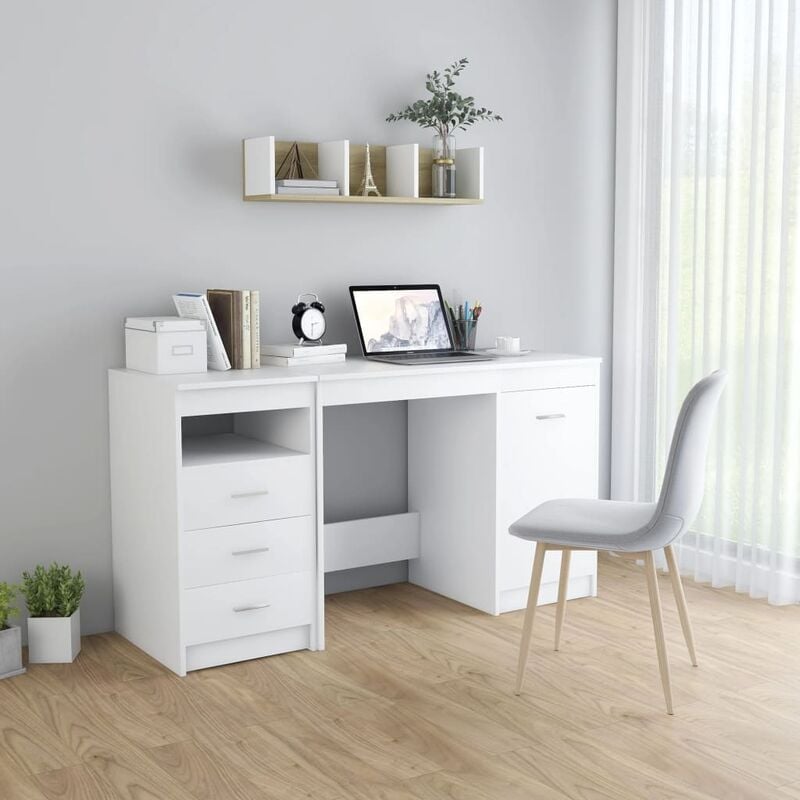 foto del prodotto furniture limited scrivania bianca 140x50x76 cm in legno