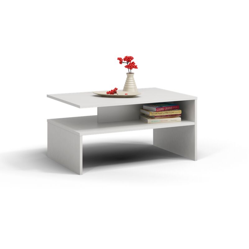 foto del prodotto elara tavolino moderno 90x60x45 soggiorno ufficio salone tavolo in stile moderno nicchia portariviste telecomandi