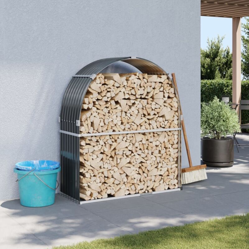 foto del prodotto vidaxl portaceppi antracite 120x45x140 cm in acciaio zincato